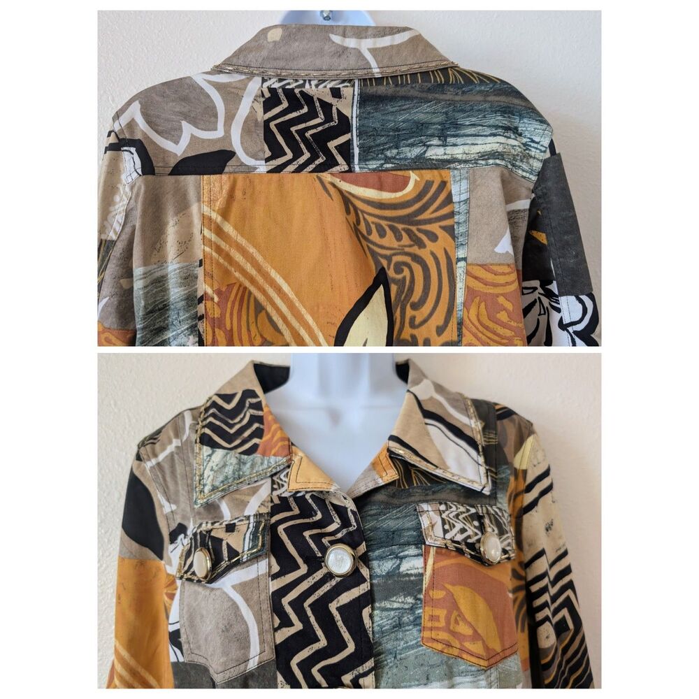 Patchington Patchwork Print Jacket Stretch Button… - image 3